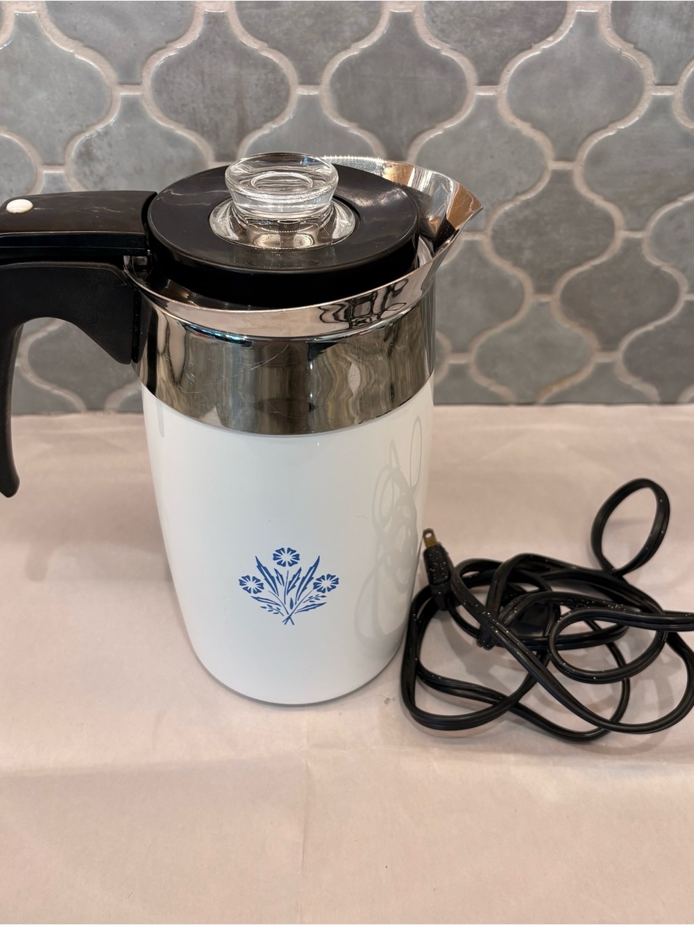 VTG 6-Cup Electric Coffee Percolator Corning ware tested.